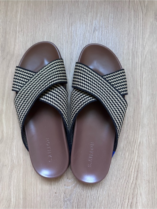 Rothy's Shoes - Rothy's The Weekend Slide in Toffee Stripe Size 9